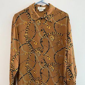 Vintage 100% Silk 90s pattern Blouse
